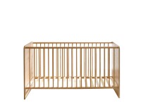 Babybett >Birta< 3 Schlupfsprossen, Artisan Eiche Dekor / Salbei - 78x90x143cm (BxHxT)