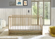 Babybett >Birta< 3 Schlupfsprossen, Artisan Eiche Dekor / Salbei - 78x90x143cm (BxHxT)