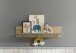 Wandboard >Birta< 3 Haken, Ablage, Artisan Eiche Dekor / Salbei - 120x30x25,5cm (BxHxT)