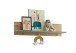 Wandboard >Birta< 3 Haken, Ablage, Artisan Eiche Dekor / Salbei - 120x30x25,5cm (BxHxT)