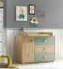 Babyzimmer-Komplettset >Birta< (3-teilig) Artisan Eiche / Salbei, Schrank, Wickelkommode, Babybett