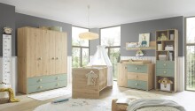 Babyzimmer-Komplettset >Birta< (2-teilig) Artisan Eiche Dekor / Salbei