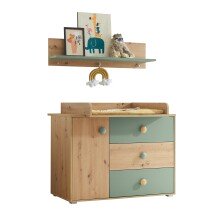 Wickelkommode >Birta< (2-teilig) in Artisan Eiche...
