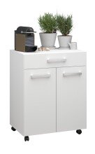 Mehrzweckschrank-Set >Uno 1< (2-teilig) Weiss, Buffet (60x176x43cm), Beistellschrank (60x75x43cm)