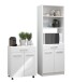 Mehrzweckschrank-Set >Uno 1< (2-teilig) Weiss, Buffet (60x176x43cm), Beistellschrank (60x75x43cm)