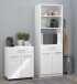 Mehrzweckschrank-Set >Uno 1< (2-teilig) Weiss, Buffet (60x176x43cm), Beistellschrank (60x75x43cm)