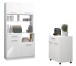 Mehrzweckschrank-Set >Uno 2< (2-teilig) Weiss, Buffet (90x177x42cm), Beistellschrank (60x75x43cm)