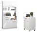 Mehrzweckschrank-Set >Uno 2< (2-teilig) Weiss, Buffet (90x177x42cm), Beistellschrank (60x75x43cm)
