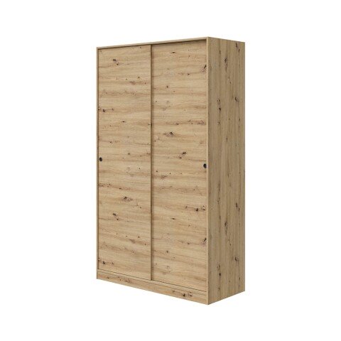Schwebetürenschrank >ENZO< 1 Stange, 4 Böden, Nodi Eiche Dekor - 120x200x50 (BxHxT)