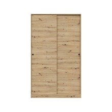 Schwebetürenschrank >ENZO< 1 Stange, 4 Böden, Nodi Eiche Dekor - 120x200x50 (BxHxT)