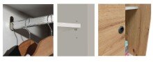 Schwebetürenschrank >ENZO< 1 Stange, 4 Böden, Nodi Eiche Dekor - 120x200x50 (BxHxT)