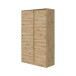 Schwebetürenschrank >ENZO< 1 Stange, 4 Böden, Nodi Eiche Dekor - 120x200x50 (BxHxT)