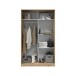 Schwebetürenschrank >ENZO< 1 Stange, 4 Böden, Nodi Eiche Dekor - 120x200x50 (BxHxT)