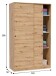 Schwebetürenschrank >ENZO< 1 Stange, 4 Böden, Nodi Eiche Dekor - 120x200x50 (BxHxT)