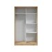 Schwebetürenschrank >ENZO< 1 Stange, 4 Böden, Nodi Eiche Dekor - 120x200x50 (BxHxT)