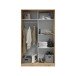 Schwebetürenschrank >ENZO< 1 Stange, 4 Böden, Nodi Eiche Dekor - 120x200x50 (BxHxT)