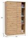 Schwebetürenschrank >ENZO< 1 Stange, 4 Böden, Nodi Eiche Dekor - 120x200x50 (BxHxT)