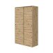 Schwebetürenschrank >ENZO< 1 Stange, 4 Böden, Nodi Eiche Dekor - 120x200x50 (BxHxT)