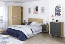 Komplettschlafzimmer >ENZO< (6-teilig) Nodi Eiche...