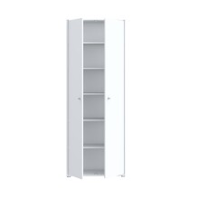 Mehrzweckschrank >TEMPRA2< 5 Böden, 2 Türen, in Weiss - 73,7x197,5x34,8cm (BxHxT)