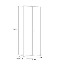 Mehrzweckschrank >TEMPRA2< 5 Böden, 2 Türen, in Weiss - 73,7x197,5x34,8cm (BxHxT)