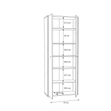 Mehrzweckschrank >TEMPRA2< 5 Böden, 2 Türen, Artisan Eiche Dekor - 73,7x197,5x34,8cm (BxHxT)
