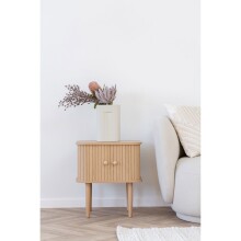Beistelltisch >Nikko< Jalousientüren, Eichefarbig, MDF - 45x50,5x40cm (BxHxT)
