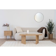 Beistelltisch >Nikko< Jalousientüren, Eichefarbig, MDF - 45x50,5x40cm (BxHxT)