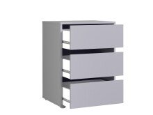 Schubkasteneinsatz >EXTRA< 3 Schübe, für Kleiderschrank, in Grau - 51x70,6x39,6cm (BxHxT)