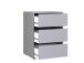 Schubkasteneinsatz >EXTRA< 3 Schübe, für Kleiderschrank, in Grau - 51x70,6x39,6cm (BxHxT)