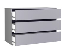 Schubkasteneinsatz >EXTRA< 3 Schübe, für Kleiderschränke, in Grau - 98,7x70,6x39,6cm (BxHxT)