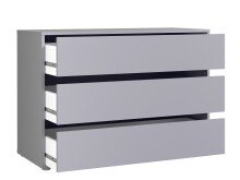Schubkasteneinsatz >EXTRA< 3 Schübe, für Kleiderschränke, in Grau - 98,7x70,6x39,6cm (BxHxT)