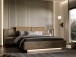 Bettanlage >SAVONA< mit LED, Eiche Antik Dekor / Beige Glanz - 290,1x97,5x206,6cm (BxHxT)
