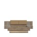 Bettanlage >SAVONA< mit LED, Eiche Antik Dekor / Beige Glanz - 290,1x97,5x206,6cm (BxHxT)