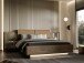 Bettanlage >SAVONA< mit LED, Eiche Antik Dekor / Beige Glanz - 290,1x97,5x206,6cm (BxHxT)