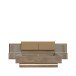 Bettanlage >SAVONA< mit LED, Eiche Antik Dekor / Beige Glanz - 290,1x97,5x206,6cm (BxHxT)