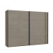 Schiebetürenschrank >SAVONA< 2 Böden, Beige Glanz  / Eiche Antik Dekor - 220,1x210,5x61,2cm (BxHxT)