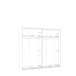 Schiebetürenschrank >SAVONA< 2 Böden, Beige Glanz  / Eiche Antik Dekor - 220,1x210,5x61,2cm (BxHxT)