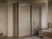 Schiebetürenschrank >SAVONA< 2 Böden, Beige Glanz  / Eiche Antik Dekor - 220,1x210,5x61,2cm (BxHxT)