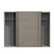 Schiebetürenschrank >SAVONA< 2 Böden, Beige Glanz  / Eiche Antik Dekor - 220,1x210,5x61,2cm (BxHxT)