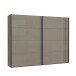 Schiebetürenschrank >SAVONA< 2 Böden, Beige Glanz  / Eiche Antik Dekor - 220,1x210,5x61,2cm (BxHxT)
