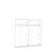 Schiebetürenschrank >SAVONA< 2 Böden, Beige Glanz  / Eiche Antik Dekor - 220,1x210,5x61,2cm (BxHxT)