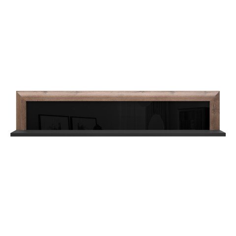 Wandboard >SAVONA< in Schlammeiche Dekor / schwarz - 132,9x27,7x22cm (BxHxT)