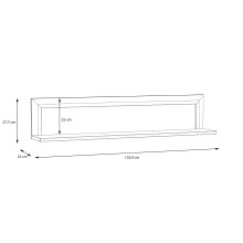 Wandboard >SAVONA< in Schlammeiche Dekor / schwarz - 132,9x27,7x22cm (BxHxT)