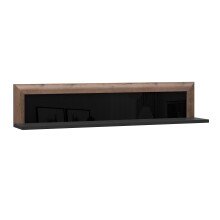 Wandboard >SAVONA< in Schlammeiche Dekor / schwarz - 132,9x27,7x22cm (BxHxT)