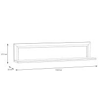 Wandboard >SAVONA< in Schlammeiche Dekor / schwarz - 132,9x27,7x22cm (BxHxT)