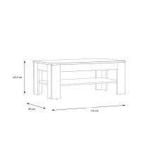 Couchtisch >SAVONA< mit Ablageboden, in Schlammeiche - 110x45,5x60cm (BxHxT)
