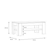Couchtisch >SAVONA< mit Ablageboden, in Schlammeiche - 110x45,5x60cm (BxHxT)