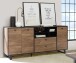 Sideboard >SEWILL< 2 Schübe, Colonial Eiche Dekor / schwarz - 180,8x81,6x42cm (BxHxT)