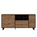 Sideboard >SEWILL< 2 Schübe, Colonial Eiche Dekor / schwarz - 180,8x81,6x42cm (BxHxT)